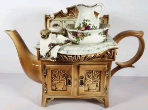 Royal Albert Old Country Roses grande lavabo teiera design Paul Cardew - Foto 1 di 17