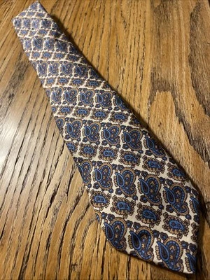 Gravata de seda vintage em excelente estado usado John Weitz da Burma Paisley Repp EUA - Imagem 1 de 4