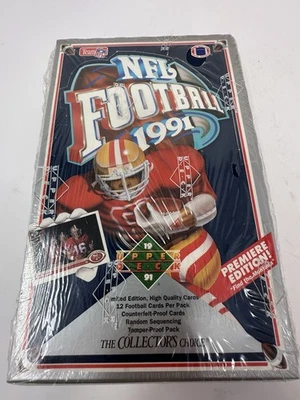 Caja de fútbol americano Upper Deck Premier Edition 1991 sellada de fábrica paquete de 36 Find Montana Foto 1 de 4