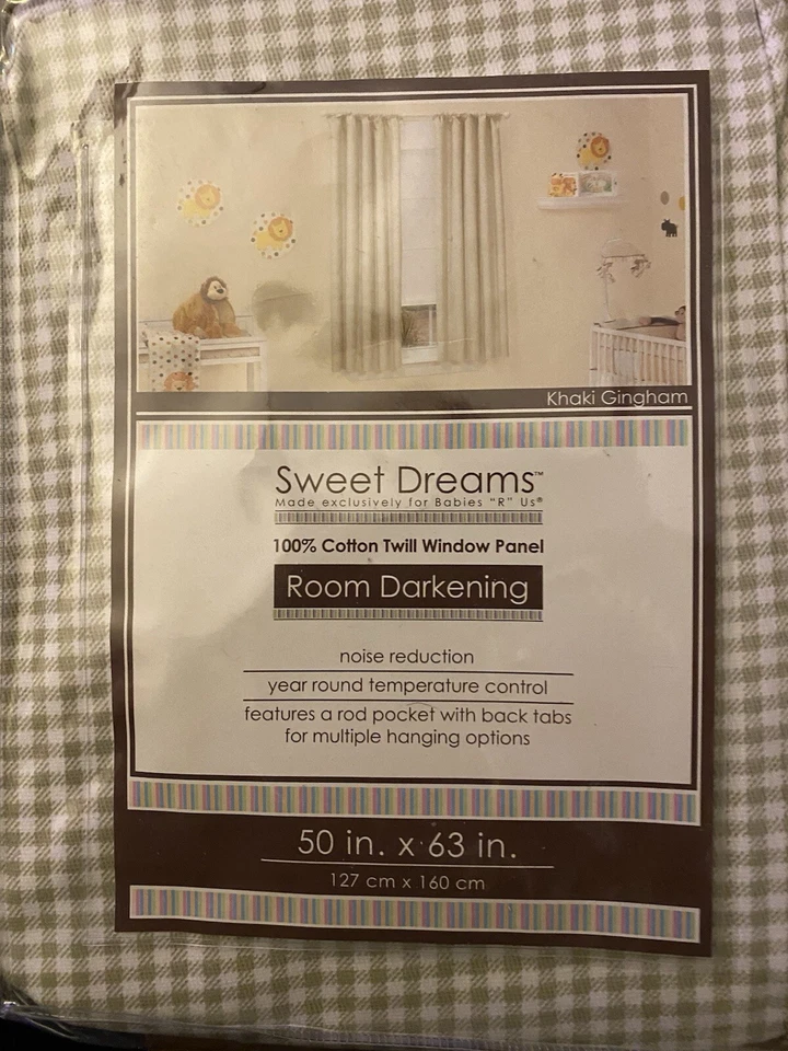 4 Panels Blackout Curtains Green Checked NEW - Image 1 of 1