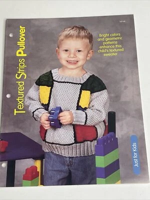 Textured Strips Pullover Childs Sweater Knitting Pattern House of White Birches - Image 1 of 4