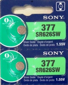 MURATA / SONY 377 SR626SW (2 piece) SR626 V377 Watch Battery US seller - Picture 1 of 4