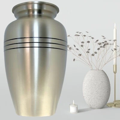 Urn for Ashes Large Adult Human Cremation Memorial Urn Pewter Classic Design - Image 1 of 4