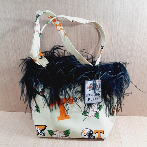 University Of Tennessee Volunteers Womens Purse Orange Black Fuzzy UT VOLS NWT Cover