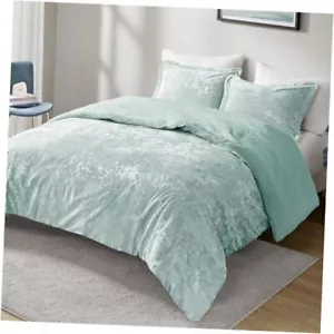 King Comforter Set, Reversible Velvet Comforter King Soft & King/Cal King Aqua - Picture 1 of 8