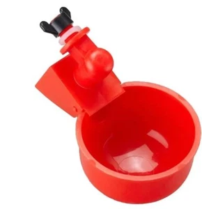 Little Family Members Red Poultry Gravity Water Cups Automatic Drinker (1) Cup - Picture 1 of 7