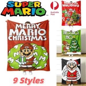 Super Mario 3D Flannel Blanket Throw Christmas Bed Sofa Soft Bedding Kids Gifts - Picture 1 of 16