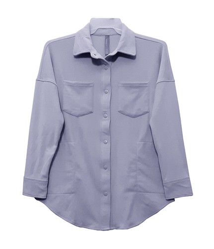 VETEMENTS Mondetta tg:S donna accogliente caldo pile bottoni manica lunga camicia giacca grigio