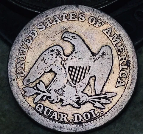 1858 Seated Liberty Quarter 25C Ungraded 90% Silver US Coin CC18292 Cover