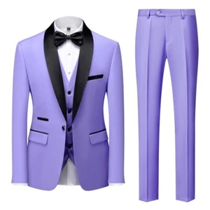 New Grooms men Men Wedding Suits Shawl Lapel Groom Tuxedos - Picture 1 of 22