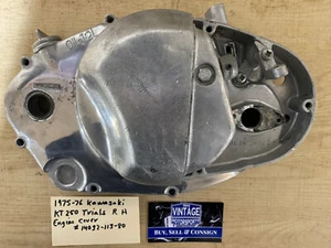 1975-76 Kawasaki KT250 Trials R.H. Engine Clutch Cover Part # 14032-113-80 Used - Picture 1 of 12