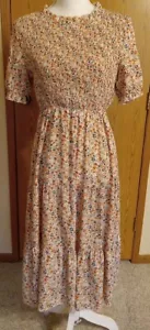 Women's SzM Smocked Modest Dress Shein B34/W24-36/H44 - Picture 1 of 10