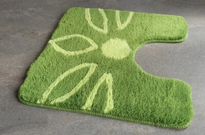 Sunflower Kiwigrün WC-Vorleger-Ausschnitt 50x50cm. Florhöhe: 20mm. Blumenmotiv. - Bild 1 von 4