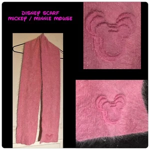 NEW DISNEY PINK SCARF WRAP SHAWL RABBIT HAIR MICKEY MINNIE MOUSE 68" x 6” SOFT! - Picture 1 of 10