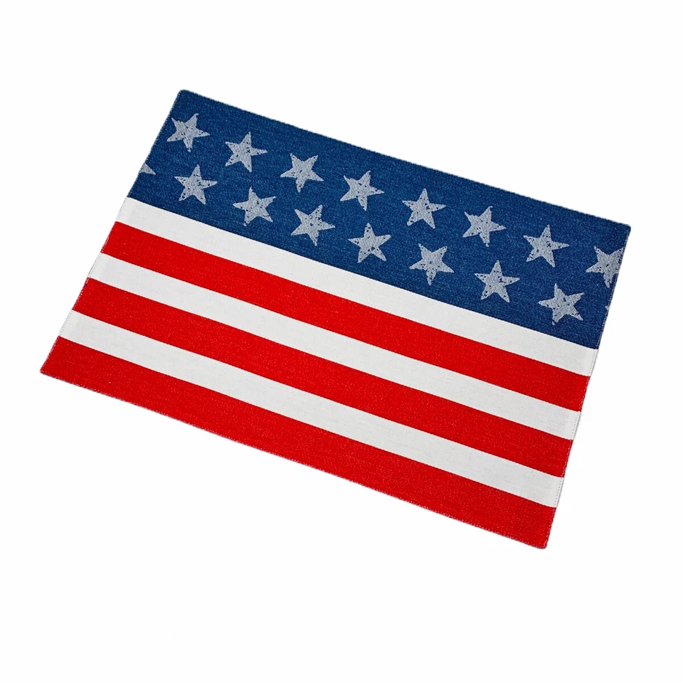 Americana Patriotic Stars & Stripes Flag 4th of July USA Single Cotton Placemat - Image 1 of 1