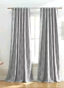 Silk Home Mitchell Total Blackout Curtainsls 52" x 84" Panel Pair Grey ,NEW #L1 - Picture 1 of 7