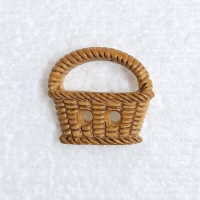 JHB Rattan Basket Button 21mm Novelty 2 Hole Picnic Handle Sewing Art DIY Crafts - Image 1 of 4