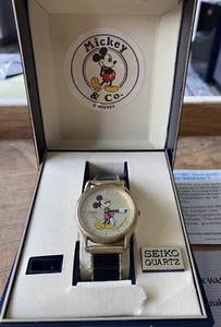 Vintage Seiko Herren Mickey Mouse Uhr in Box Top Zustand Neue Batterie - Bild 1 von 12