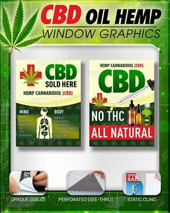 CBD Schild Fenster Grafik Decal Wrap - Bild 1 von 9