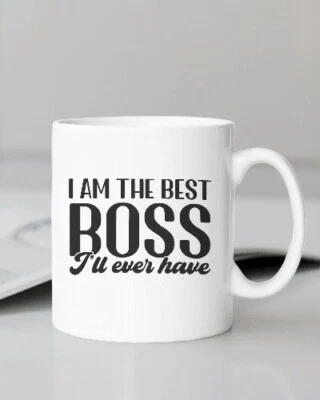 PRECIOUSMOM3NTS Gift Ceramic Mug Funny Print I'm The Best Boss 11Oz White Father Friend Gift