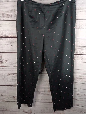 Pantalones al tobillo Requirements para mujer 18 negros a lunares mezcla de algodón  Foto 1 de 4