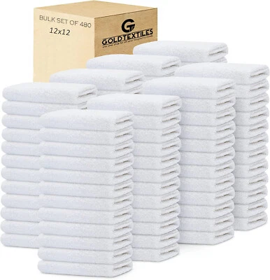 Economy Cotton Blend Washcloths Bulk Pack 12"x12" Multipurpose Home Spa Gifts - Image 1 of 4