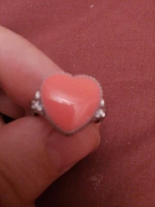 Beautiful heart Shape pink Enamel And Size Into Decorative Unknown Metal... - Picture 1 of 4