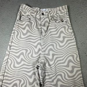 Shekou Jeans Womens Size S Wave Print Straight Leg New Zeland - Picture 1 of 11