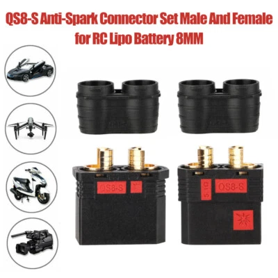 Hochstrom Antiblitz Goldstecker QS8-S QS8 Stecker E-Fahrrad Roller E-Bike 8mm  - Bild 1 von 4