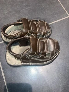 boys Arizona jean Company leather sandals size 7m (6) - Picture 1 of 3