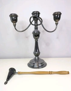 Vintage versilberter Kandelaber - dreiarmig EP auf Kupfer mit Kerzenleuchter  - Bild 1 von 12