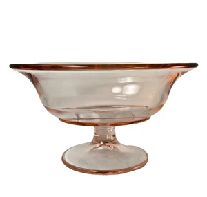 Depression Pink EAPG Glas Kompott Fuß Obstschale Scandi Clean Style 8,5"x5"H - Bild 1 von 9