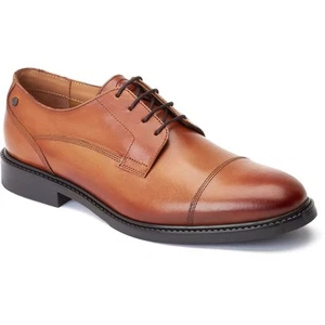 Zapatos Oxford Base London Magnus de cuero para hombre bronceado quemado nuevos - Imagen 1 de 6