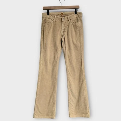 7 For All Mankind Women’s Corduroy Pants Bootcut Tan Beige Size 27 Low Rise Y2K - Image 1 of 4