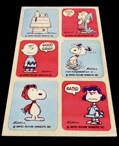 Vintage Peanuts Gang Snoopy Charles Schulz 16 Stickers United Features Syndicate - Picture 1 of 6