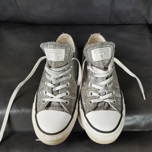 Scarpe Converse All Star donna taglia 7 argento metallizzato lucido mandrini bassi