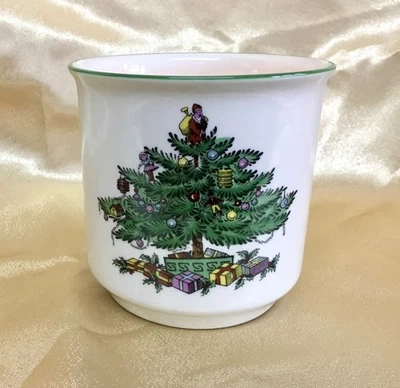Spode Christmas Candle Holder With Cut Out Tree Design & “Free” Faux Tea Light - Image 1 of 4