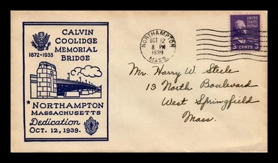 US COVER CALVIN COOLIDGE MEMORIAL BRIDGE DEDICATION NORTHAMPTON MASSACHUSETTS - Image 1 of 2