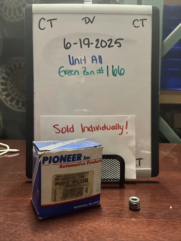 Plugues de tubulação Pioneer - (100) 1/4 NPT - Cabeça sextavada - PP-507-100 vendidos individualmente - Imagem 1 de 1