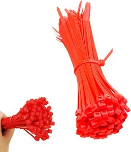 Zip Ties 100pcs Red Zip Ties 8 Inch Plastic Ties Small Zipties Cable Tie Wraps M - Picture 1 of 3