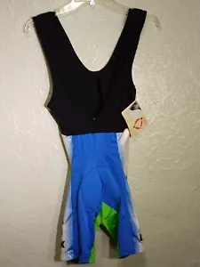 NALINI Costa Blanca Kelme Look Cycling Bike Bib Shorts L 4 Mens Green/Blue NWT - Picture 1 of 14