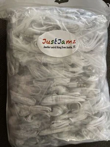 Lot X100 WHITE 3.5mm In Ear Earbuds Headphones Earphones Testing Classroom SBA - Picture 1 of 3