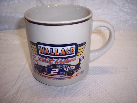 NASCAR Rusty Wallace #2 Coffee Cup / Mug Ivory With Gold Accent VINTAGE! Cover