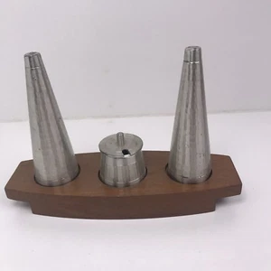 Retro Royal Selangor Pewter Condiment/Cruet Shakers, Mustard Pot 4 piece Set - Picture 1 of 12