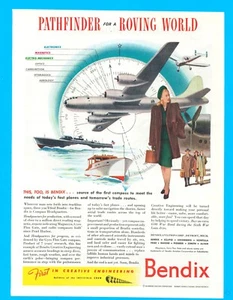 1944 WWII Ära Bendix Reise Flugzeuge Boote Druck Anzeige Verkehrstechnik - Bild 1 von 3