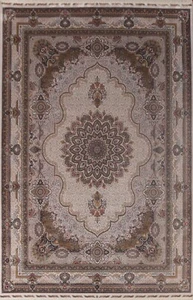 90% Silk Ivory Traditional Floral Turkish Rug 8'x11' Oriental Dining Room Rug - Picture 1 of 12