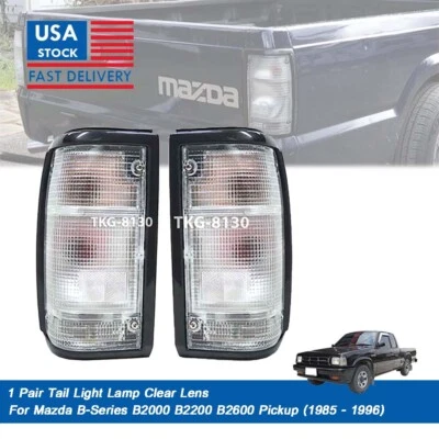 1 Pair Rear Tail Light Lamp Clear Len For Mazda B2000 B2200 B2600 1985 - 1996 - Image 1 of 4