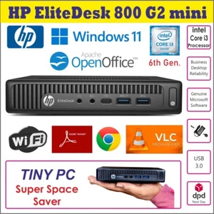 Windows11 tiny mini PC HP EliteDesk 800 G2 i3-6thGen@3.2GHz 8GB RAM 240 SSD WiFi - Afbeelding 1 van 2