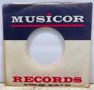 Vintage Musicor Records Company Sleeves 45 RPM Vinyl Black Red - Picture 1 of 6