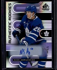 2022-23 SP Game Used Authentic Rookies Auto NICK ABRUZZESE Purple /5
